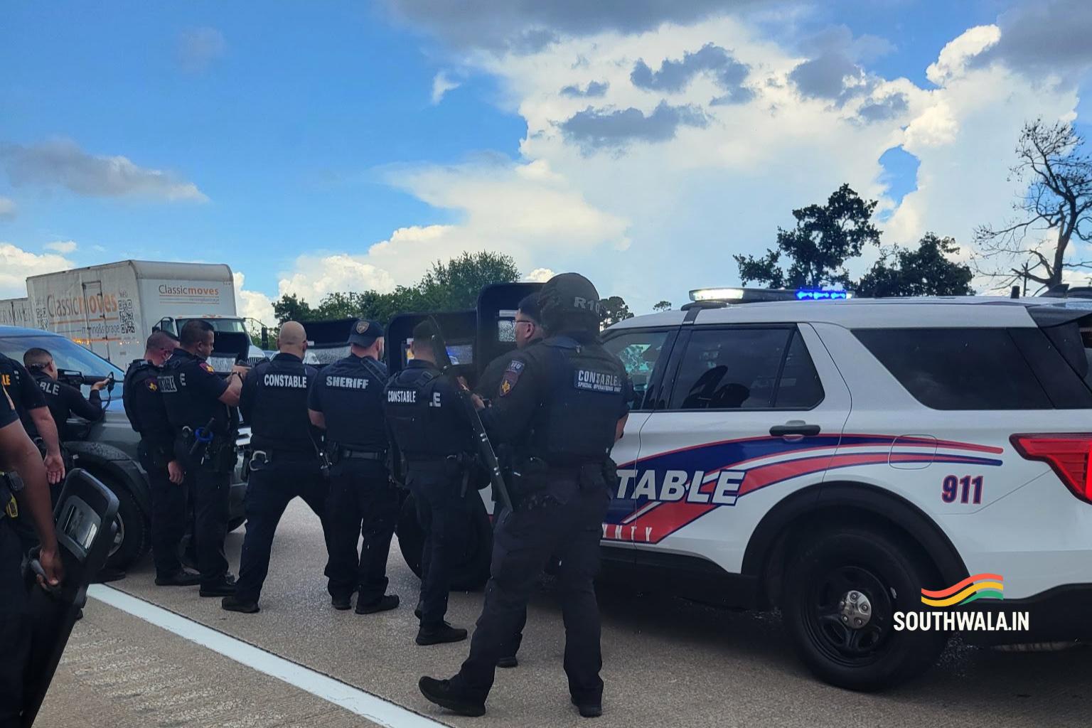 Houston Police Officer Injured in I-45 Crash Near West Road, Traffic Blocked for Hours